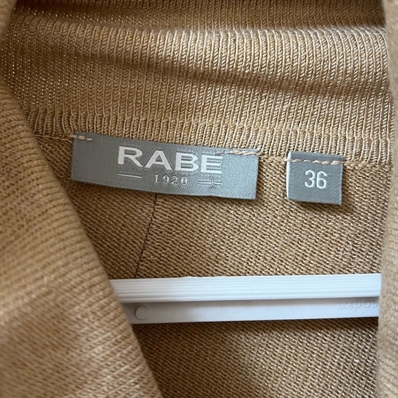 RABE beige fringe detail women’s open front sweater size 36 cowl neck - Picture 8 of 9